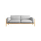 Fabric Loose Back Sofa 32.68" D x 59/66.93/78.74" W x 32.26" H Square Arm Sofa Grey Natural Wood Clearhalo 'furn' 'furn_sofas' 'Furniture' 'furniture_sofas' 'kitchen' 'kitchen_sofas' 'Living Room Furniture' 'Sofa' 'sofas' 4625374