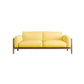 Fabric Loose Back Sofa 32.68" D x 59/66.93/78.74" W x 32.26" H Square Arm Sofa Yellow Walnut Clearhalo 'furn' 'furn_sofas' 'Furniture' 'furniture_sofas' 'kitchen' 'kitchen_sofas' 'Living Room Furniture' 'Sofa' 'sofas' 4625382