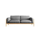 Fabric Loose Back Sofa 32.68" D x 59/66.93/78.74" W x 32.26" H Square Arm Sofa Dark Gray Natural Wood Clearhalo 'furn' 'furn_sofas' 'Furniture' 'furniture_sofas' 'kitchen' 'kitchen_sofas' 'Living Room Furniture' 'Sofa' 'sofas' 4625384