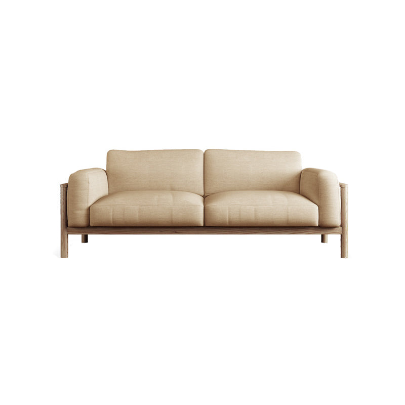Fabric Loose Back Sofa 32.68" D x 59/66.93/78.74" W x 32.26" H Square Arm Sofa Brown Walnut Clearhalo 'furn' 'furn_sofas' 'Furniture' 'furniture_sofas' 'kitchen' 'kitchen_sofas' 'Living Room Furniture' 'Sofa' 'sofas' 4625385