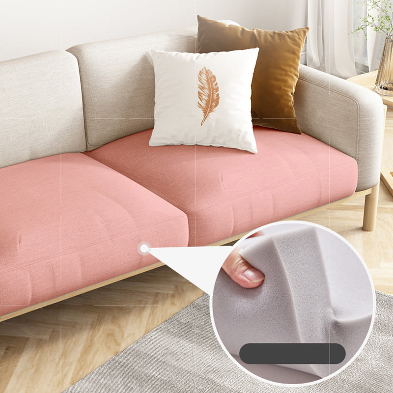 Fabric Loose Back Sofa 32.68" D x 59/66.93/78.74" W x 32.26" H Square Arm Sofa Clearhalo 'furn' 'furn_sofas' 'Furniture' 'furniture_sofas' 'kitchen' 'kitchen_sofas' 'Living Room Furniture' 'Sofa' 'sofas' 4625389