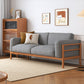 Fabric Loose Back Sofa 32.68" D x 59/66.93/78.74" W x 32.26" H Square Arm Sofa 79"L x 33"W x 33"H Dark Gray Walnut Clearhalo 'furn' 'furn_sofas' 'Furniture' 'furniture_sofas' 'kitchen' 'kitchen_sofas' 'Living Room Furniture' 'Sofa' 'sofas' 4625393