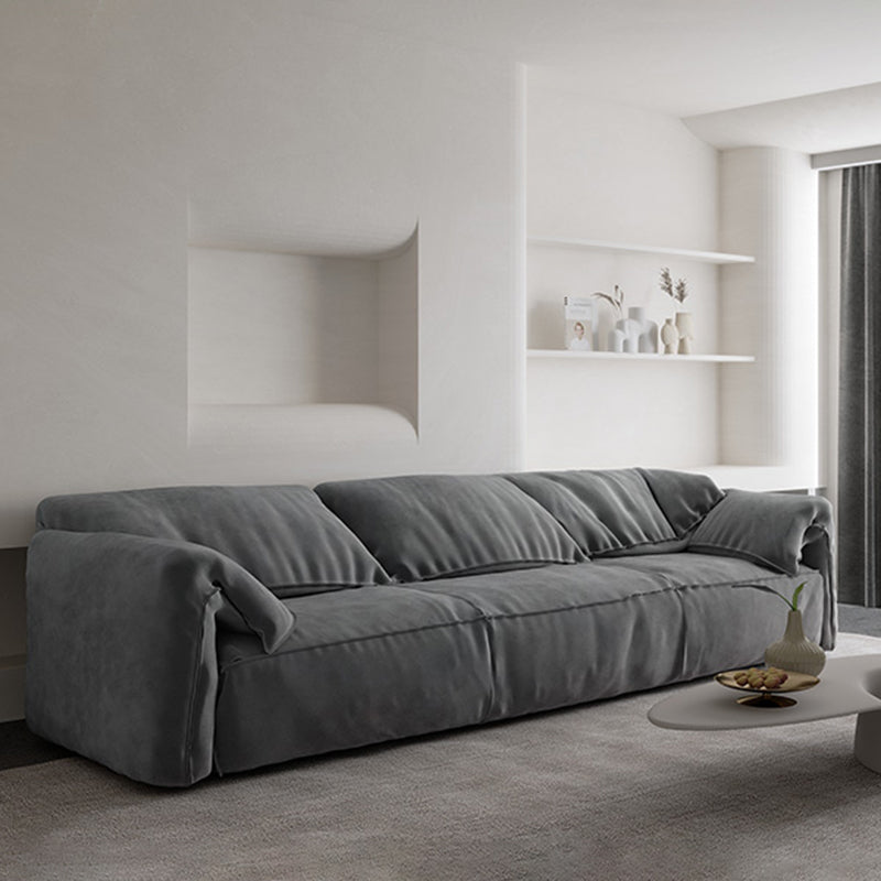 Modern Pillow Top Arm Standard Sofa Impermeable Sofa for Living Room, Apartment 126"L x 41"W x 31.5"H Faux Leather Clearhalo 'furn' 'furn_sofas' 'Furniture' 'furniture_sofas' 'kitchen' 'kitchen_sofas' 'Living Room Furniture' 'Sofa' 'sofas' 4625399