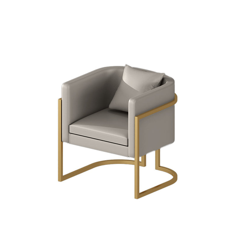 Modern Tuxedo Arm Sofa in Gray/White/Green, Leather Sofa with Pillow Grey 25.6"L x 25.6"W x 29.5"H Clearhalo 'Furniture' 'furniture_sofas' 'kitchen' 'kitchen_sofas' 'Living Room Furniture' 'Sofa' 'sofas' 4625421