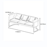 Modern Tuxedo Arm Sofa in Gray/White/Green, Leather Sofa with Pillow Clearhalo 'Furniture' 'furniture_sofas' 'kitchen' 'kitchen_sofas' 'Living Room Furniture' 'Sofa' 'sofas' 4625429