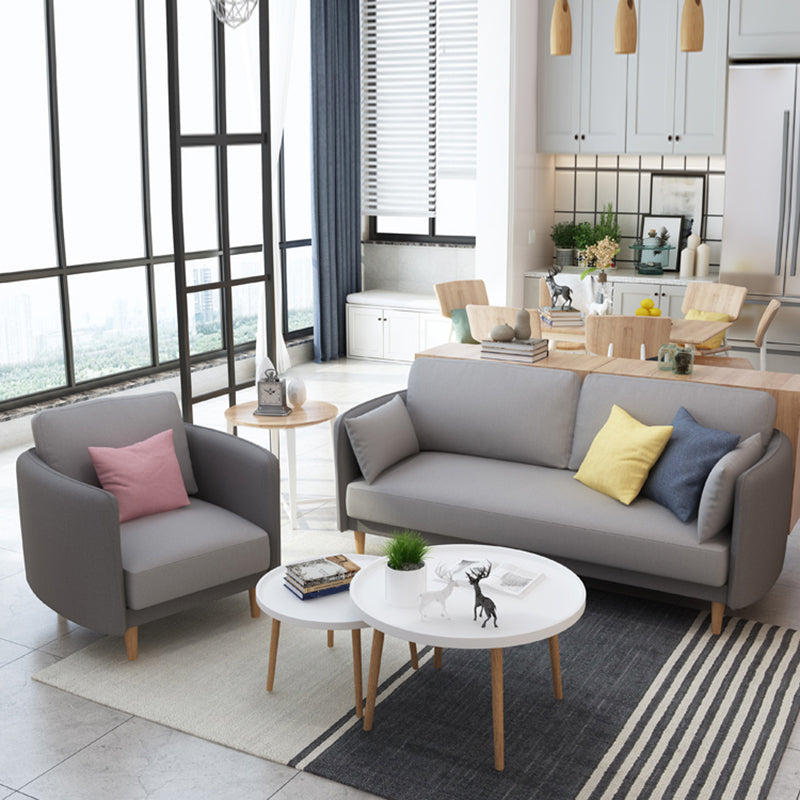 Tuxedo Arm Sofa Scandinavian Fabric Sofa 29.13" D x 31.89" H Clearhalo 'furn' 'furn_sofas' 'Furniture' 'furniture_sofas' 'kitchen' 'kitchen_sofas' 'Living Room Furniture' 'Sofa' 'sofas' 4625431