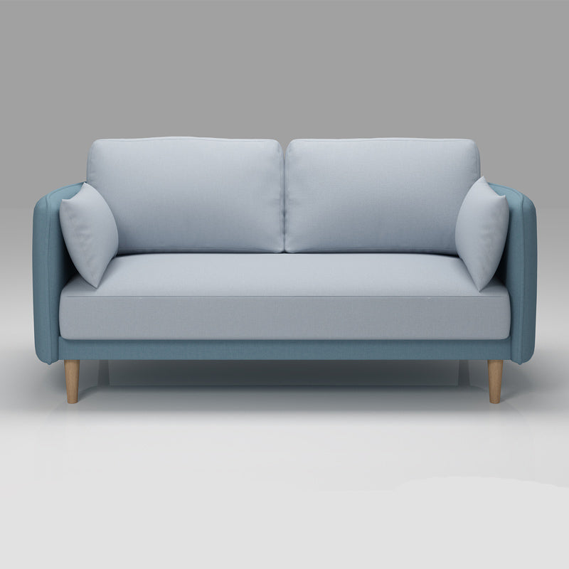 Tuxedo Arm Sofa Scandinavian Fabric Sofa 29.13" D x 31.89" H Blue Clearhalo 'furn' 'furn_sofas' 'Furniture' 'furniture_sofas' 'kitchen' 'kitchen_sofas' 'Living Room Furniture' 'Sofa' 'sofas' 4625436