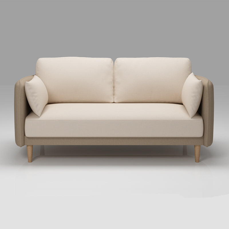 Tuxedo Arm Sofa Scandinavian Fabric Sofa 29.13" D x 31.89" H Beige Clearhalo 'furn' 'furn_sofas' 'Furniture' 'furniture_sofas' 'kitchen' 'kitchen_sofas' 'Living Room Furniture' 'Sofa' 'sofas' 4625437