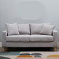 Modern Style Solid Wood Base Namib Material Cushion with Pillow Rectangular Sofa Light Gray Clearhalo 'furn' 'furn_sofas' 'Furniture' 'furniture_sofas' 'kitchen' 'kitchen_sofas' 'Living Room Furniture' 'Sofa' 'sofas' 4625452