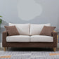 Modern Style Solid Wood Base Namib Material Cushion with Pillow Rectangular Sofa Coffee-White Clearhalo 'furn' 'furn_sofas' 'Furniture' 'furniture_sofas' 'kitchen' 'kitchen_sofas' 'Living Room Furniture' 'Sofa' 'sofas' 4625453