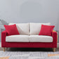 Modern Style Solid Wood Base Namib Material Cushion with Pillow Rectangular Sofa Burgundy-White Clearhalo 'furn' 'furn_sofas' 'Furniture' 'furniture_sofas' 'kitchen' 'kitchen_sofas' 'Living Room Furniture' 'Sofa' 'sofas' 4625457