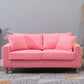 Modern Style Solid Wood Base Namib Material Cushion with Pillow Rectangular Sofa Pink Clearhalo 'furn' 'furn_sofas' 'Furniture' 'furniture_sofas' 'kitchen' 'kitchen_sofas' 'Living Room Furniture' 'Sofa' 'sofas' 4625465