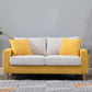 Modern Style Solid Wood Base Namib Material Cushion with Pillow Rectangular Sofa Yellow White Clearhalo 'furn' 'furn_sofas' 'Furniture' 'furniture_sofas' 'kitchen' 'kitchen_sofas' 'Living Room Furniture' 'Sofa' 'sofas' 4625467