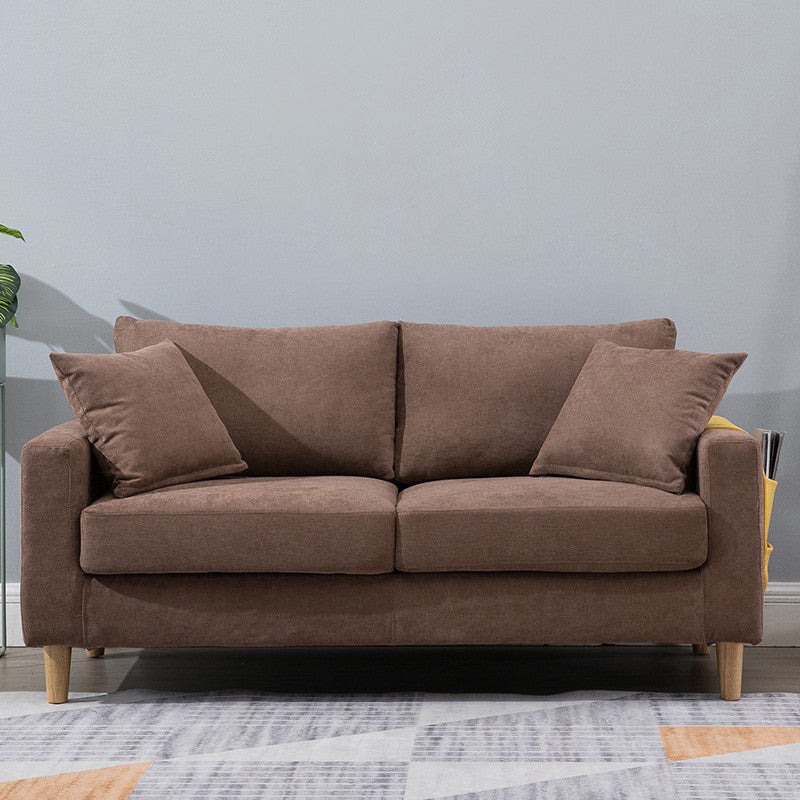 Modern Style Solid Wood Base Namib Material Cushion with Pillow Rectangular Sofa Coffee Clearhalo 'furn' 'furn_sofas' 'Furniture' 'furniture_sofas' 'kitchen' 'kitchen_sofas' 'Living Room Furniture' 'Sofa' 'sofas' 4625470