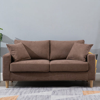 Modern Style Solid Wood Base Namib Material Cushion with Pillow Rectangular Sofa Coffee Clearhalo 'furn' 'furn_sofas' 'Furniture' 'furniture_sofas' 'kitchen' 'kitchen_sofas' 'Living Room Furniture' 'Sofa' 'sofas' 4625470