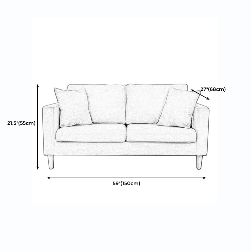 Modern Style Solid Wood Base Namib Material Cushion with Pillow Rectangular Sofa Clearhalo 'furn' 'furn_sofas' 'Furniture' 'furniture_sofas' 'kitchen' 'kitchen_sofas' 'Living Room Furniture' 'Sofa' 'sofas' 4625472