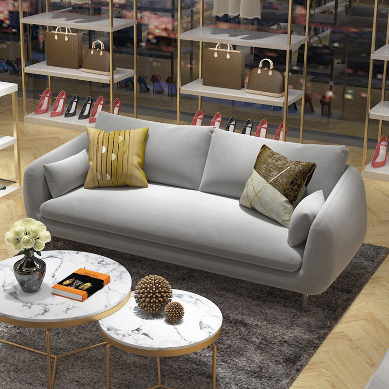 Modernism Standard 4 Legs Sofa Square Arm Sofa for Living Room 59"L x 31.5"W x 31.5"H Grey Clearhalo 'furn' 'furn_sofas' 'Furniture' 'furniture_sofas' 'kitchen' 'kitchen_sofas' 'Living Room Furniture' 'Sofa' 'sofas' 4625482