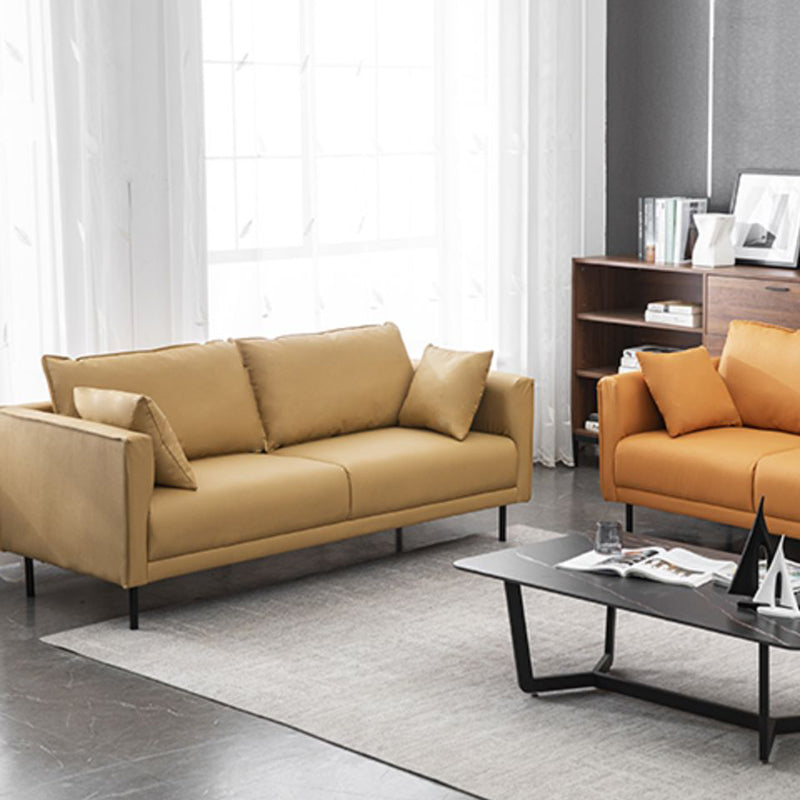 Modern Style Solid Wood Base Sponge Cushion Filled with Pillow Rectangular Sofa Clearhalo 'furn' 'furn_sofas' 'Furniture' 'furniture_sofas' 'kitchen' 'kitchen_sofas' 'Living Room Furniture' 'Sofa' 'sofas' 4625510