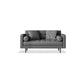 Faux Leather Biscuit Back Sofa 31.49" H Modernism Square Arm Sofa 60"L x 32"W x 31.5"H Grey Clearhalo 'furn' 'furn_sofas' 'Furniture' 'furniture_sofas' 'kitchen' 'kitchen_sofas' 'Living Room Furniture' 'Sofa' 'sofas' 4625544