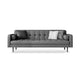 Faux Leather Biscuit Back Sofa 31.49" H Modernism Square Arm Sofa 87"L x 32"W x 31.5"H Grey Clearhalo 'furn' 'furn_sofas' 'Furniture' 'furniture_sofas' 'kitchen' 'kitchen_sofas' 'Living Room Furniture' 'Sofa' 'sofas' 4625547