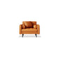 Faux Leather Biscuit Back Sofa 31.49" H Modernism Square Arm Sofa 35''L x32"W x 31.5"H Orange Clearhalo 'furn' 'furn_sofas' 'Furniture' 'furniture_sofas' 'kitchen' 'kitchen_sofas' 'Living Room Furniture' 'Sofa' 'sofas' 4625549