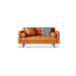 Faux Leather Biscuit Back Sofa 31.49" H Modernism Square Arm Sofa 60"L x 32"W x 31.5"H Orange Clearhalo 'furn' 'furn_sofas' 'Furniture' 'furniture_sofas' 'kitchen' 'kitchen_sofas' 'Living Room Furniture' 'Sofa' 'sofas' 4625550