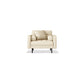 Faux Leather Biscuit Back Sofa 31.49" H Modernism Square Arm Sofa 35''L x32"W x 31.5"H Off-White Clearhalo 'furn' 'furn_sofas' 'Furniture' 'furniture_sofas' 'kitchen' 'kitchen_sofas' 'Living Room Furniture' 'Sofa' 'sofas' 4625557