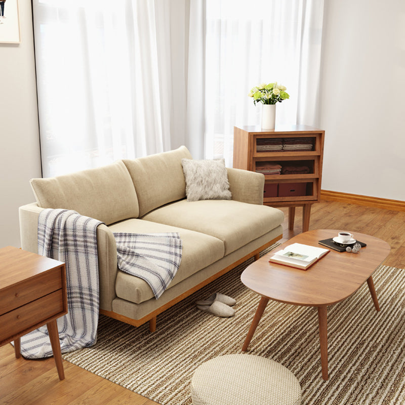 Northern European Wooden 2/3-Seater Sofa Wood Legs Square Arm Sofa Clearhalo 'furn' 'furn_sofas' 'Furniture' 'furniture_sofas' 'kitchen' 'kitchen_sofas' 'Living Room Furniture' 'Sofa' 'sofas' 4625572