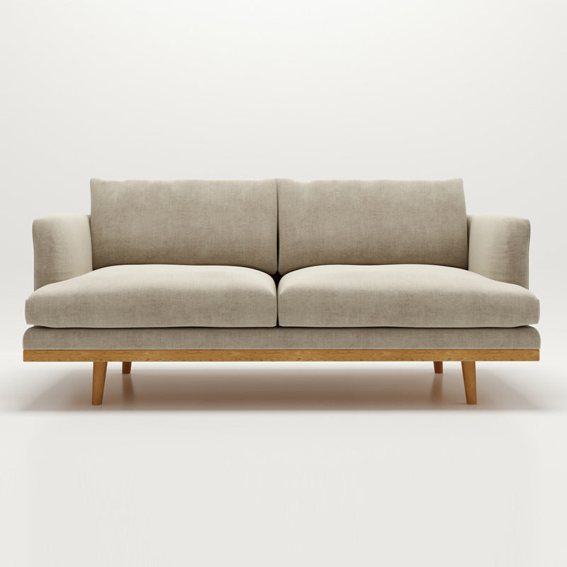 Northern European Wooden 2/3-Seater Sofa Wood Legs Square Arm Sofa Clearhalo 'furn' 'furn_sofas' 'Furniture' 'furniture_sofas' 'kitchen' 'kitchen_sofas' 'Living Room Furniture' 'Sofa' 'sofas' 4625573