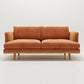 Northern European Wooden 2/3-Seater Sofa Wood Legs Square Arm Sofa Orange Clearhalo 'furn' 'furn_sofas' 'Furniture' 'furniture_sofas' 'kitchen' 'kitchen_sofas' 'Living Room Furniture' 'Sofa' 'sofas' 4625575