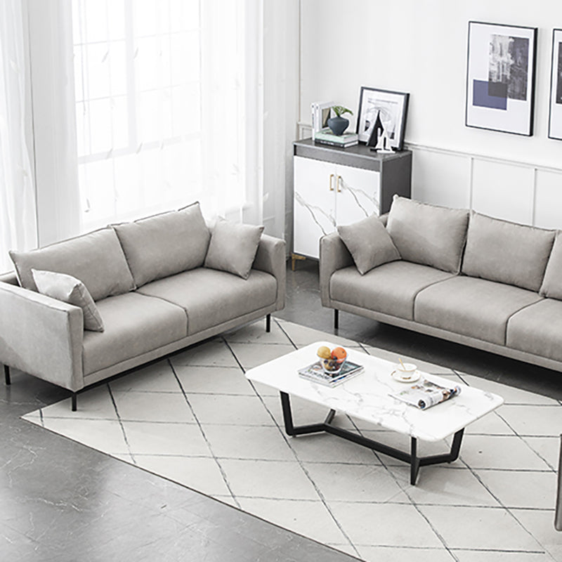 Modern Wooden Rectangular Sofa with Square Armrests and Pillows Clearhalo 'furn' 'furn_sofas' 'Furniture' 'furniture_sofas' 'kitchen' 'kitchen_sofas' 'Living Room Furniture' 'Sofa' 'sofas' 4625588