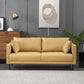 Modern Wooden Rectangular Sofa with Square Armrests and Pillows Light Yellow Clearhalo 'furn' 'furn_sofas' 'Furniture' 'furniture_sofas' 'kitchen' 'kitchen_sofas' 'Living Room Furniture' 'Sofa' 'sofas' 4625589