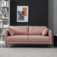 Modern Wooden Rectangular Sofa with Square Armrests and Pillows Pink Clearhalo 'furn' 'furn_sofas' 'Furniture' 'furniture_sofas' 'kitchen' 'kitchen_sofas' 'Living Room Furniture' 'Sofa' 'sofas' 4625598
