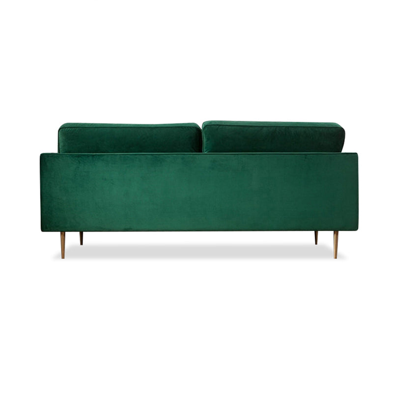 Velvet 2/3-Seat Mid-Century Modern 31.5" Wide Square Arm Sofa Clearhalo 'furn' 'furn_sofas' 'Furniture' 'furniture_sofas' 'kitchen' 'kitchen_sofas' 'Living Room Furniture' 'Sofa' 'sofas' 4625625
