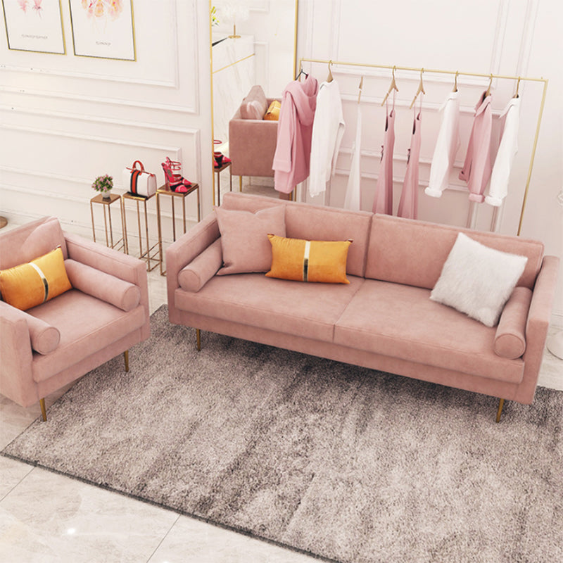 Velvet 2/3-Seat Mid-Century Modern 31.5" Wide Square Arm Sofa Clearhalo 'furn' 'furn_sofas' 'Furniture' 'furniture_sofas' 'kitchen' 'kitchen_sofas' 'Living Room Furniture' 'Sofa' 'sofas' 4625633