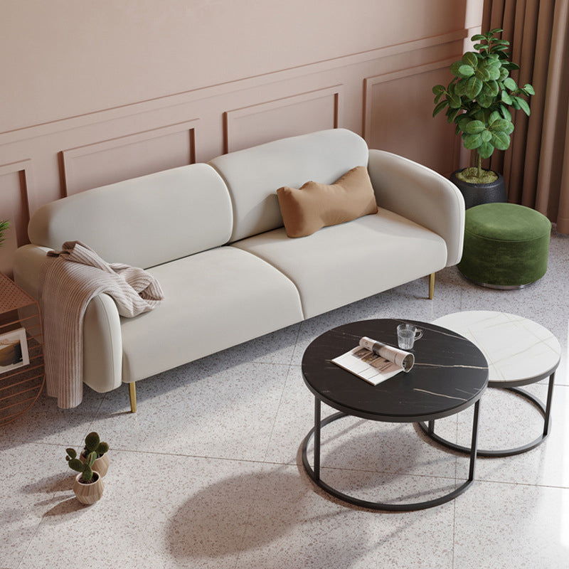 Modern Round Arm Standard Sofa 2/3-seater Metal Legs Sofa for Living Room Clearhalo 'furn' 'furn_sofas' 'Furniture' 'furniture_sofas' 'kitchen' 'kitchen_sofas' 'Living Room Furniture' 'Sofa' 'sofas' 4625640