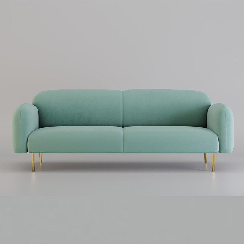 Modern Round Arm Standard Sofa 2/3-seater Metal Legs Sofa for Living Room Green Clearhalo 'furn' 'furn_sofas' 'Furniture' 'furniture_sofas' 'kitchen' 'kitchen_sofas' 'Living Room Furniture' 'Sofa' 'sofas' 4625643