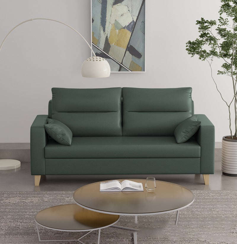 Polish Finish 2-seater Chaise Square Arm Sofa for Bonus Room Apartment Dark Green Clearhalo 'furn' 'furn_sofas' 'Furniture' 'furniture_sofas' 'kitchen' 'kitchen_sofas' 'Living Room Furniture' 'Sofa' 'sofas' 4625655