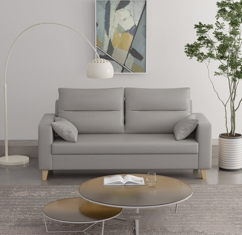 Polish Finish 2-seater Chaise Square Arm Sofa for Bonus Room Apartment Light Gray Clearhalo 'furn' 'furn_sofas' 'Furniture' 'furniture_sofas' 'kitchen' 'kitchen_sofas' 'Living Room Furniture' 'Sofa' 'sofas' 4625656