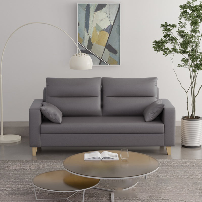 Polish Finish 2-seater Chaise Square Arm Sofa for Bonus Room Apartment Clearhalo 'furn' 'furn_sofas' 'Furniture' 'furniture_sofas' 'kitchen' 'kitchen_sofas' 'Living Room Furniture' 'Sofa' 'sofas' 4625657