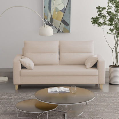 Polish Finish 2-seater Chaise Square Arm Sofa for Bonus Room Apartment Off-White Clearhalo 'furn' 'furn_sofas' 'Furniture' 'furniture_sofas' 'kitchen' 'kitchen_sofas' 'Living Room Furniture' 'Sofa' 'sofas' 4625658