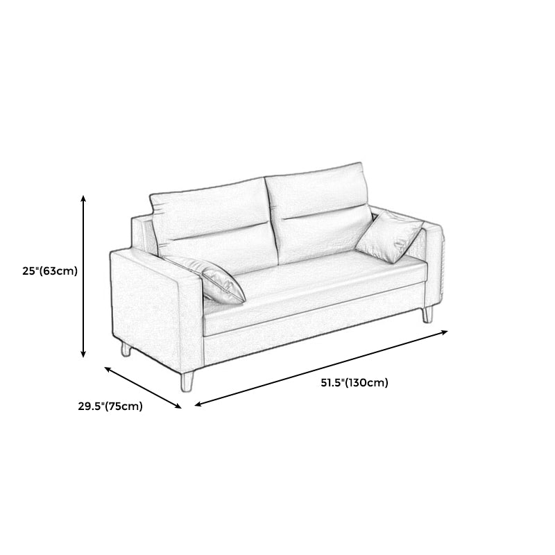 Polish Finish 2-seater Chaise Square Arm Sofa for Bonus Room Apartment Clearhalo 'furn' 'furn_sofas' 'Furniture' 'furniture_sofas' 'kitchen' 'kitchen_sofas' 'Living Room Furniture' 'Sofa' 'sofas' 4625663