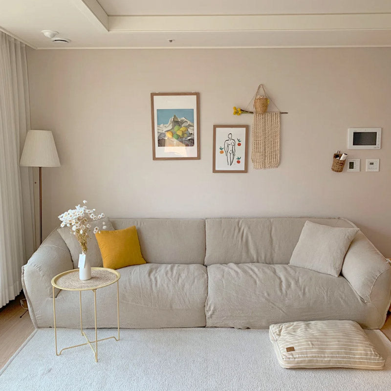 Linen Modern Sofa 38.5 "W Pillow Top Arm Sofa for Living Room Latex Clearhalo 'furn' 'furn_sofas' 'Furniture' 'furniture_sofas' 'kitchen' 'kitchen_sofas' 'Living Room Furniture' 'Sofa' 'sofas' 4625678