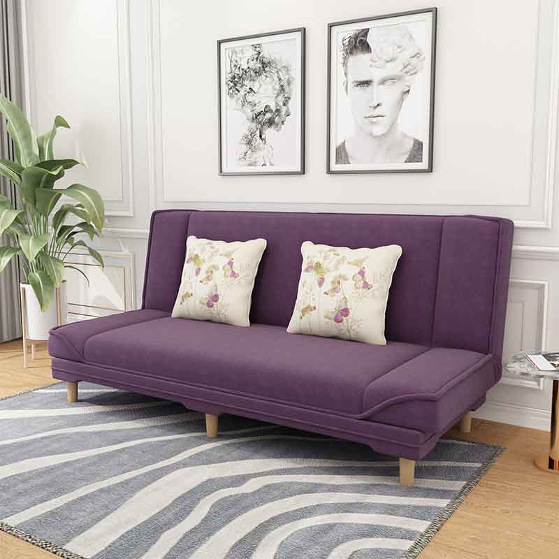 Convertible Armless Sofa 48"W Modern Sofa with Cotton Blend for Living Room Purple Clearhalo 'furn' 'furn_sofas' 'Furniture' 'furniture_sofas' 'kitchen' 'kitchen_sofas' 'Living Room Furniture' 'Sofa' 'sofas' 4625694