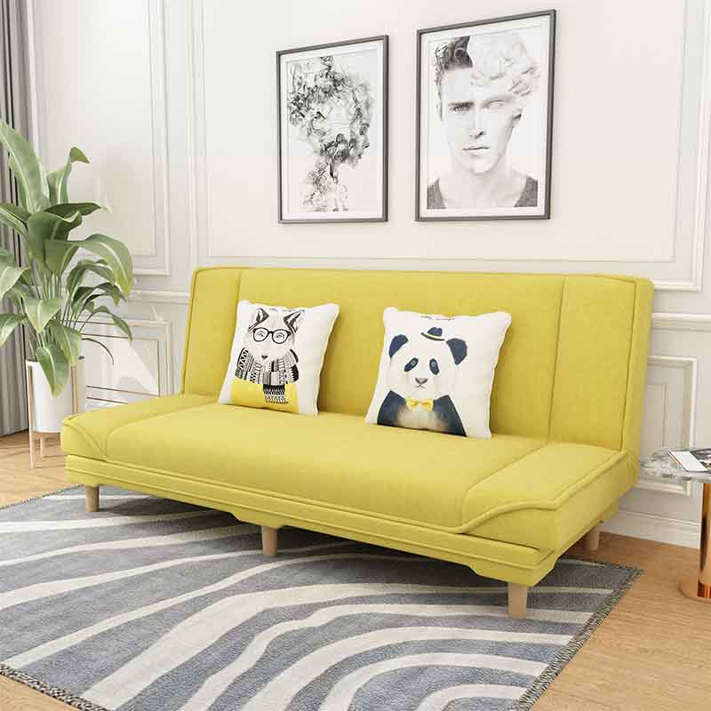 Convertible Armless Sofa 48"W Modern Sofa with Cotton Blend for Living Room Lemon Yellow Clearhalo 'furn' 'furn_sofas' 'Furniture' 'furniture_sofas' 'kitchen' 'kitchen_sofas' 'Living Room Furniture' 'Sofa' 'sofas' 4625697