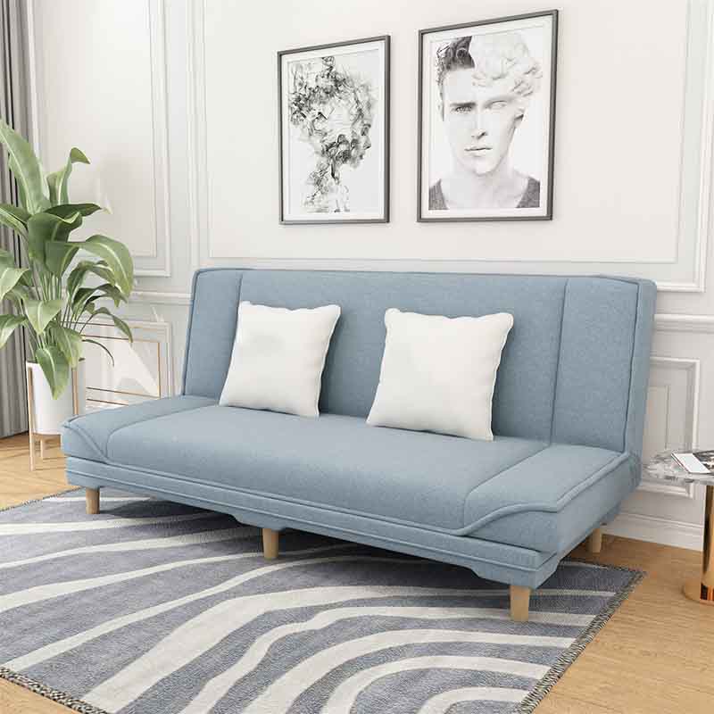 Convertible Armless Sofa 48"W Modern Sofa with Cotton Blend for Living Room Ocean Blue Clearhalo 'furn' 'furn_sofas' 'Furniture' 'furniture_sofas' 'kitchen' 'kitchen_sofas' 'Living Room Furniture' 'Sofa' 'sofas' 4625702
