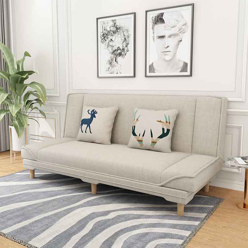 Convertible Armless Sofa 48"W Modern Sofa with Cotton Blend for Living Room Off-White Clearhalo 'furn' 'furn_sofas' 'Furniture' 'furniture_sofas' 'kitchen' 'kitchen_sofas' 'Living Room Furniture' 'Sofa' 'sofas' 4625708