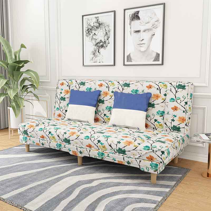 Convertible Armless Sofa 48"W Modern Sofa with Cotton Blend for Living Room Flower Clearhalo 'furn' 'furn_sofas' 'Furniture' 'furniture_sofas' 'kitchen' 'kitchen_sofas' 'Living Room Furniture' 'Sofa' 'sofas' 4625718