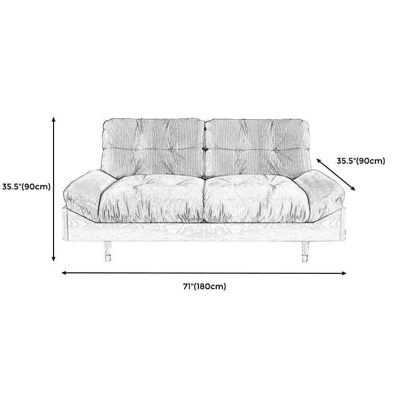 Modern Tufted Armless Sofa 35"W Loose Back Sofa for Living Room Clearhalo 'furn' 'furn_sofas' 'Furniture' 'furniture_sofas' 'kitchen' 'kitchen_sofas' 'Living Room Furniture' 'Sofa' 'sofas' 4625747