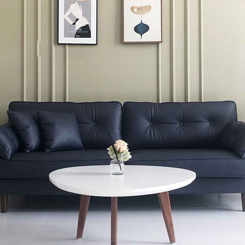Tufted Back Flared Arm Contemporary Sofa for Living Room and Apartment Dark Blue Faux Leather Clearhalo 'furn' 'furn_sofas' 'Furniture' 'furniture_sofas' 'kitchen' 'kitchen_sofas' 'Living Room Furniture' 'Sofa' 'sofas' 4625754